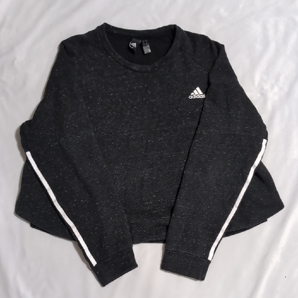 ☘️Adidas Charcoal Sweatshirt with White Accents